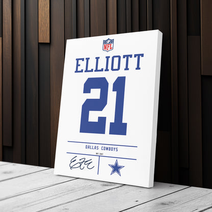 Ezekiel Elliott Cowboys Jersey Canvas Print | Wall Art Decor