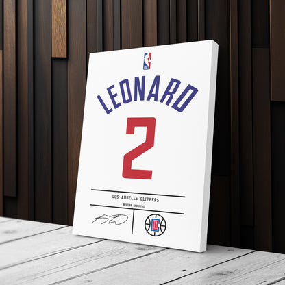 Kawhi Leonard Clippers Jersey Canvas Print | Wall Art Decor