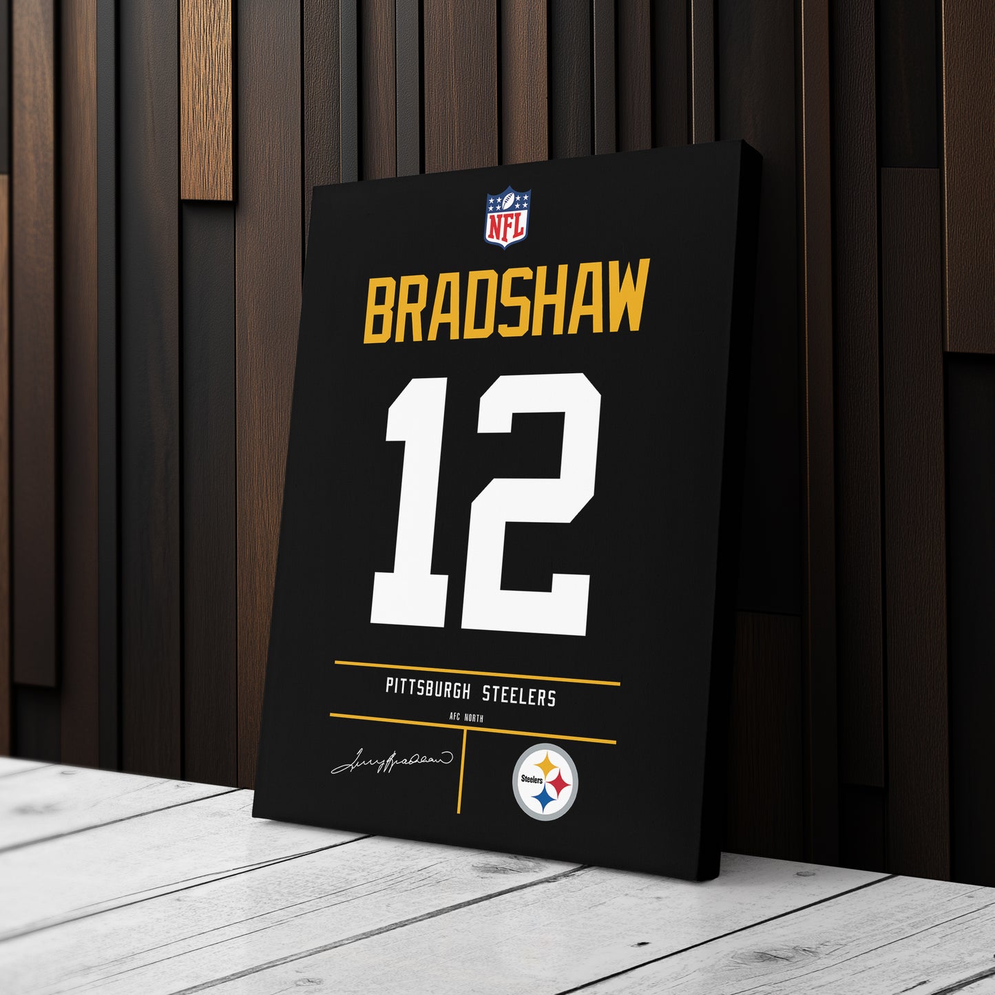 Terry Bradshaw Pittsburgh Steelers Jersey Canvas Wall Art