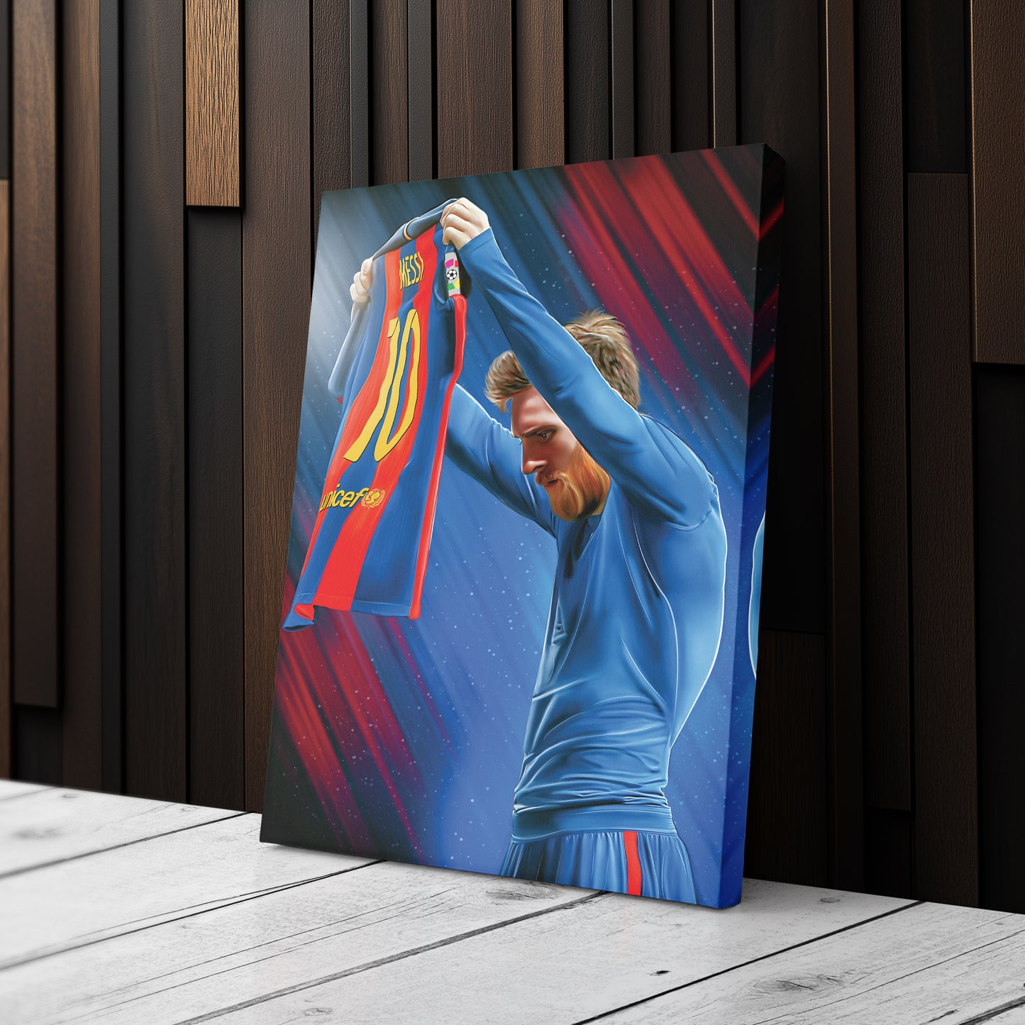 Lionel Messi Iconic Celebration Canvas Print | Soccer Legend Wall Art