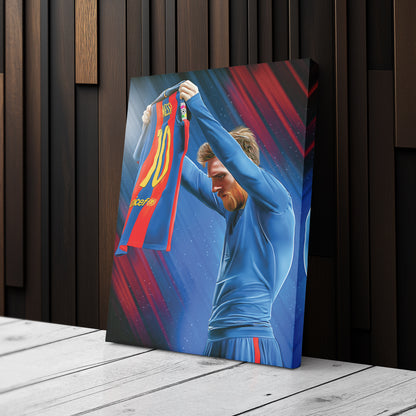 Lionel Messi Iconic Celebration Canvas Print | Soccer Legend Wall Art