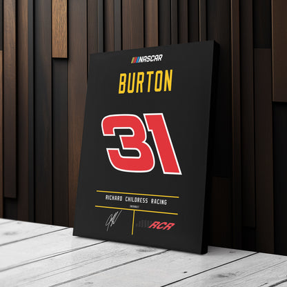 Jeff Burton Richard Childress Racing Jersey Canvas Print | Wall Art Decor