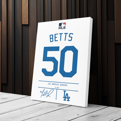 Mookie Betts Dodgers Jersey Canvas Print | Wall Art Decor