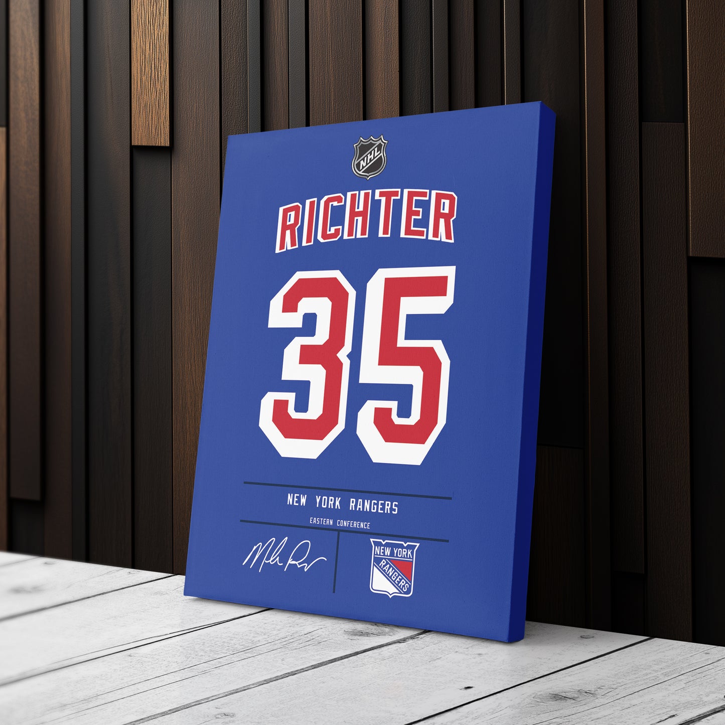 Mike Richter New York Rangers Jersey Canvas Wall Art