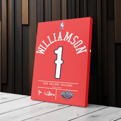 Zion Williamson Pelicans Jersey Canvas Print | Wall Art Decor