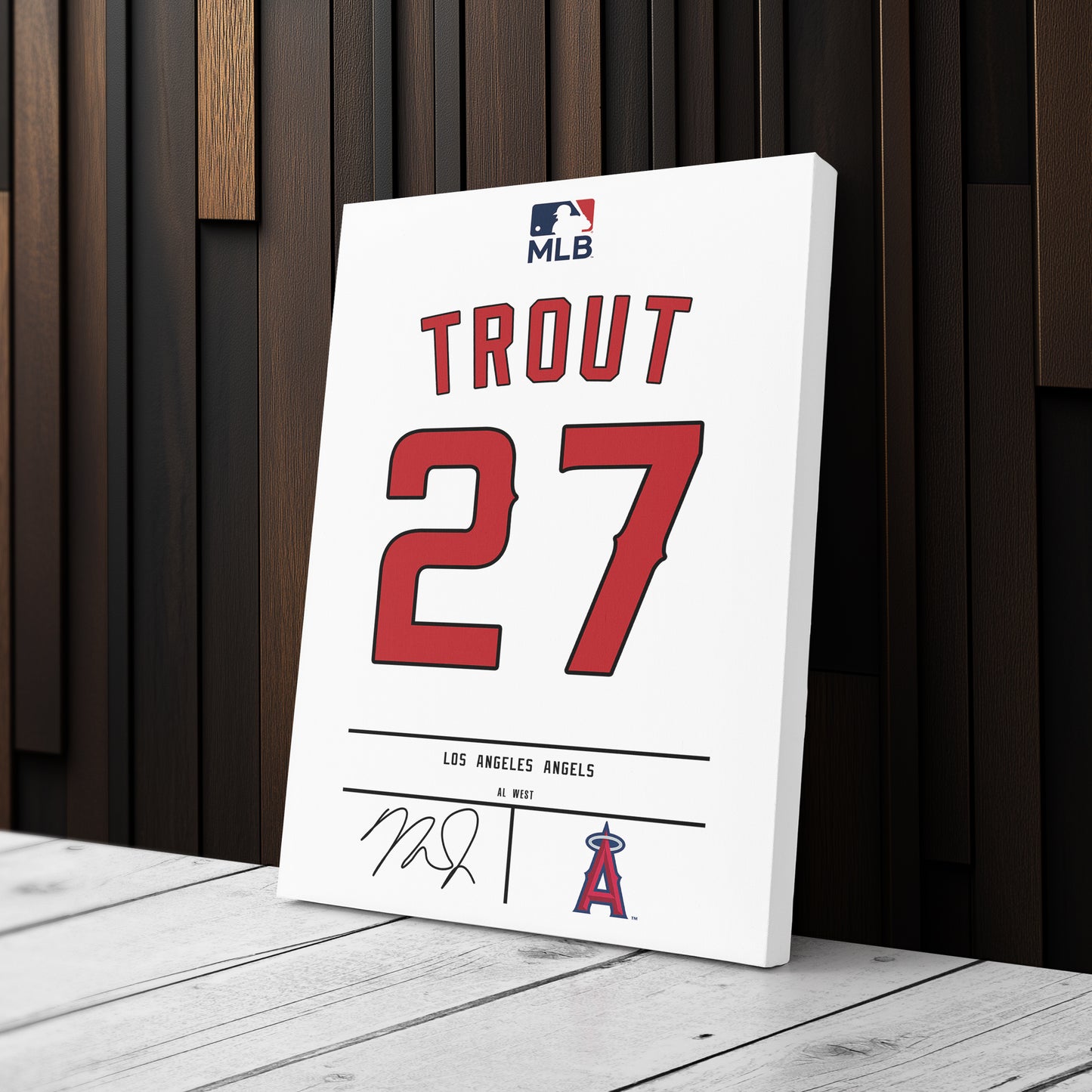 Mike Trout Angels Jersey Canvas Print | Wall Art Decor
