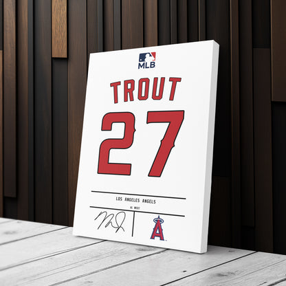 Mike Trout Angels Jersey Canvas Print | Wall Art Decor