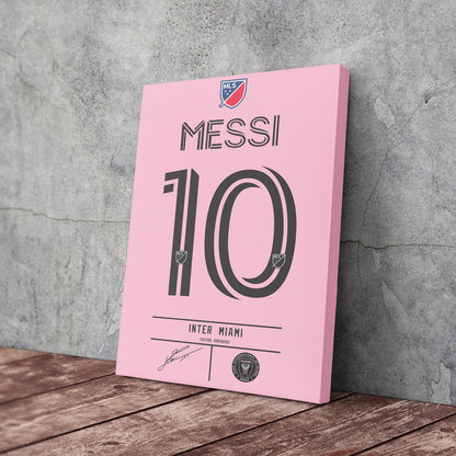 Lionel Messi Inter Miami Jersey Canvas Print | Soccer Wall Art Decor