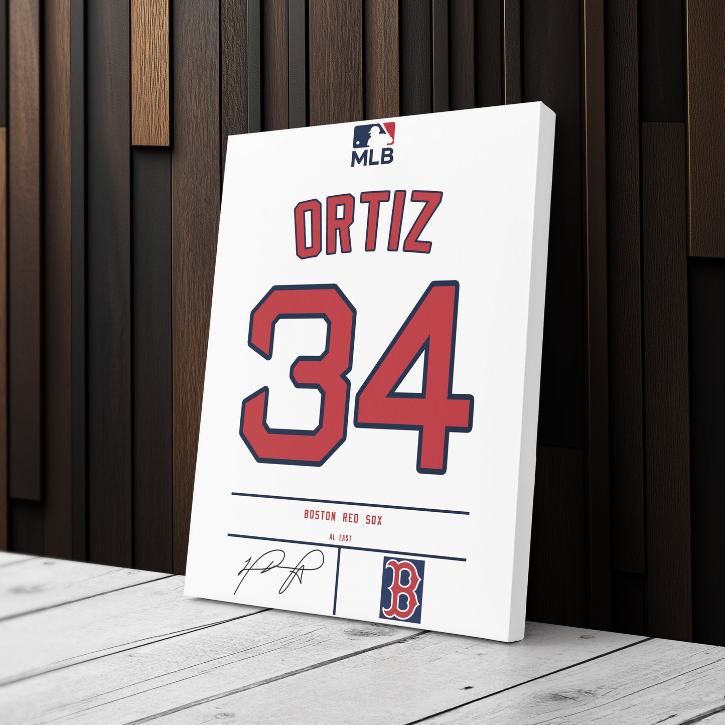 David Ortiz Red Sox Jersey Canvas Print | Wall Art Decor