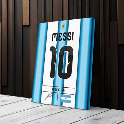 Lionel Messi Argentina Jersey Canvas Wall Art