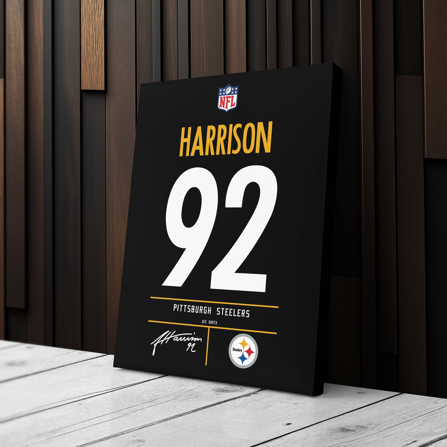 James Harrison Pittsburgh Steelers Jersey Canvas Wall Art
