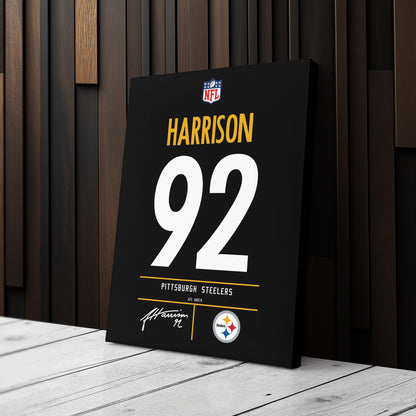 James Harrison Pittsburgh Steelers Jersey Canvas Wall Art