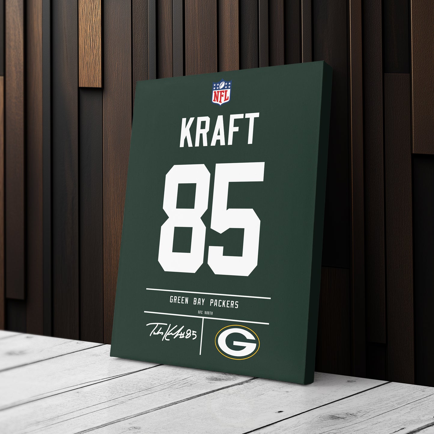 Tucker Kraft Green Bay Packers Jersey Canvas Wall Art