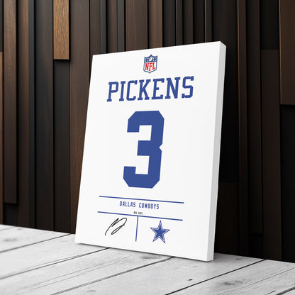 George Pickens Dallas Cowboys Jersey Canvas Wall Art