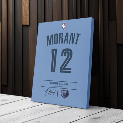 Ja Morant Grizzlies Jersey Canvas Print | Wall Art Decor
