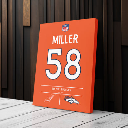 Von Miller Broncos Jersey Canvas Print | Wall Art Decor