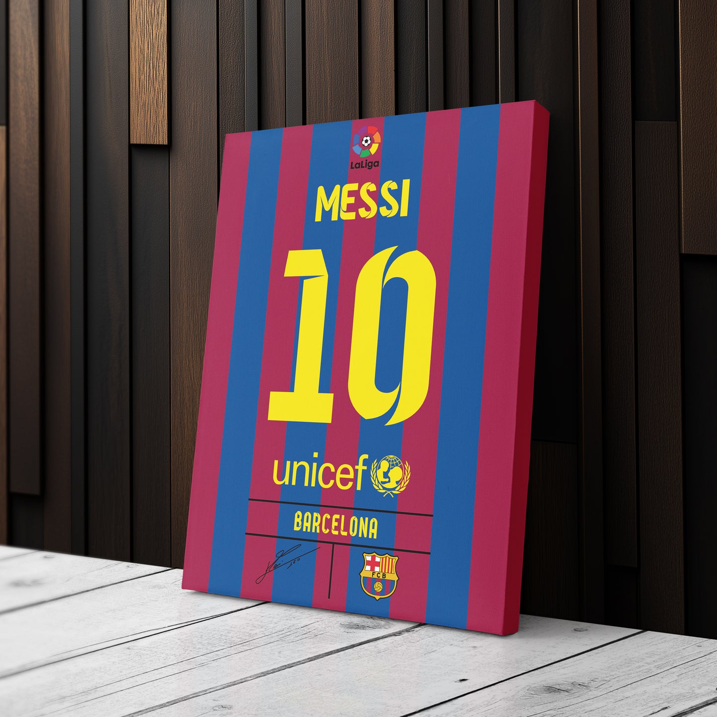 Lionel Messi Barcelona Jersey Canvas Print | Soccer Wall Art Decor