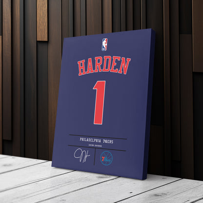 James Harden 76ers Jersey Canvas Print | Wall Art Decor