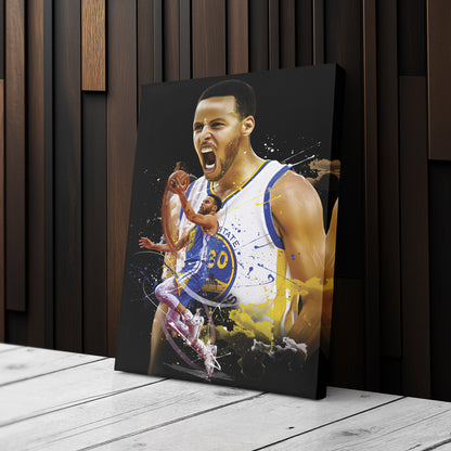 Stephen Curry Warriors Canvas Print | Golden State Basketball Wall Art