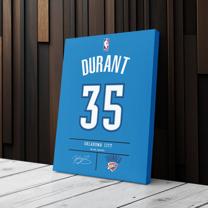 Kevin Durant Thunder Jersey Canvas Print | Wall Art Decor