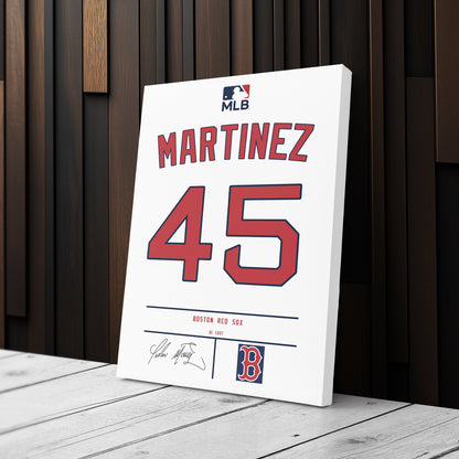 Pedro Martínez Red Sox Jersey Canvas Print | Wall Art Decor