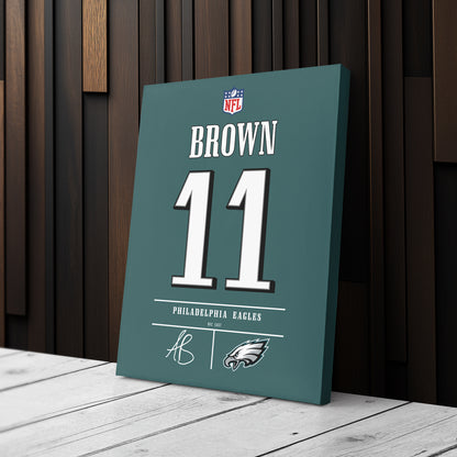 A. J. Brown Eagles Jersey Canvas Print | Wall Art Decor