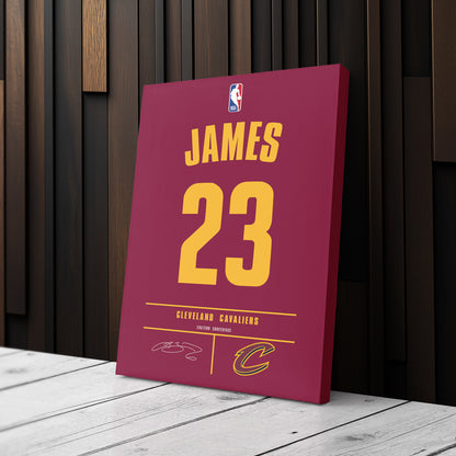 Lebron James Cavaliers Jersey Canvas Print | Wall Art Decor