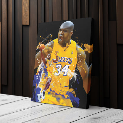 Shaquille O'Neal Lakers Canvas Print | Los Angeles Basketball Wall Art