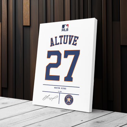 José Altuve Astros Jersey Canvas Print | Wall Art Decor