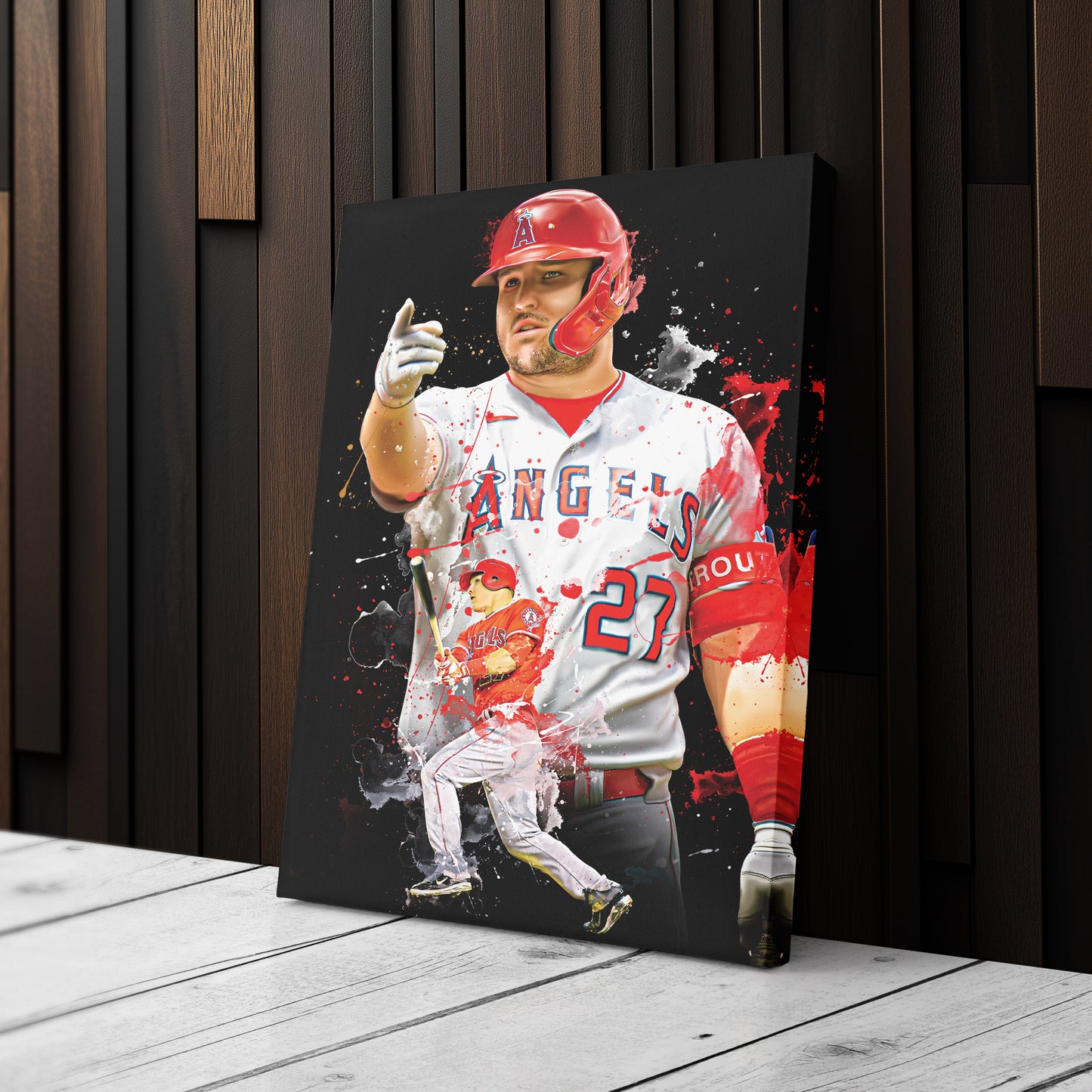 Mike Trout Angels Canvas Print | Los Angeles Baseball Wall Art