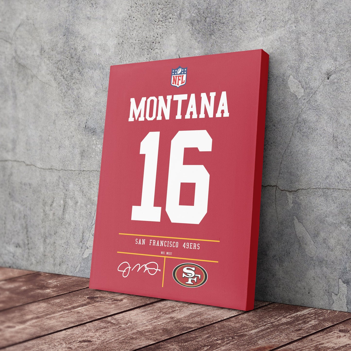 Joe Montana 49ers Jersey Canvas Print | Wall Art Decor