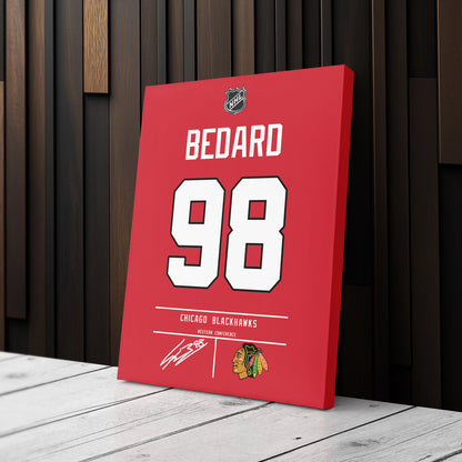 Connor Bedard Blackhawks Jersey Canvas Print | Wall Art Decor