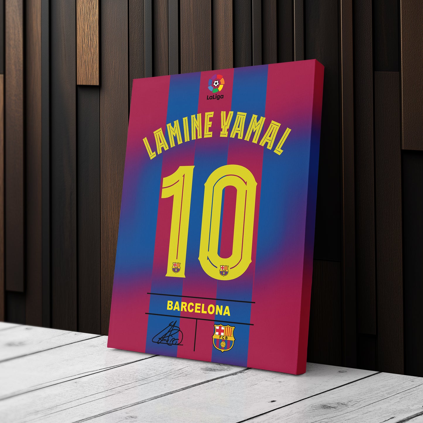 Lamine Yamal Barcelona Jersey Canvas Wall Art
