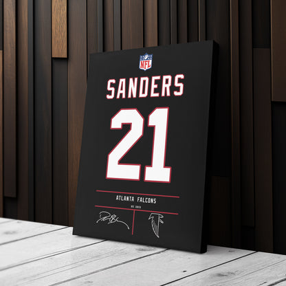 Deion Sanders Falcons Jersey Canvas Print | Wall Art Decor