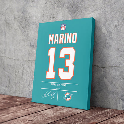Dan Marino Dolphins Jersey Canvas Print | Wall Art Decor