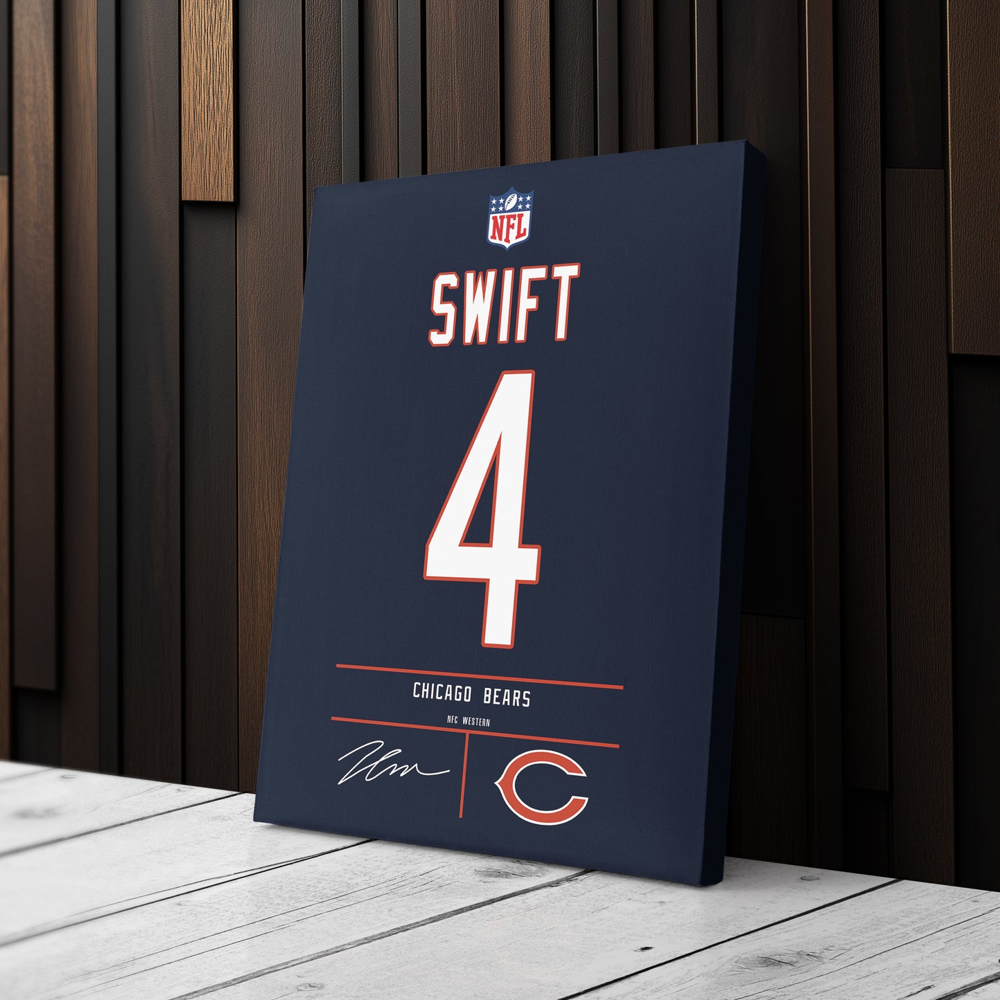 D'Andre Swift Bears Jersey Canvas Print | Wall Art Decor