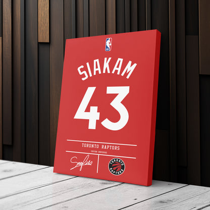 Pascal Siakam Raptors Jersey Canvas Print | Wall Art Decor
