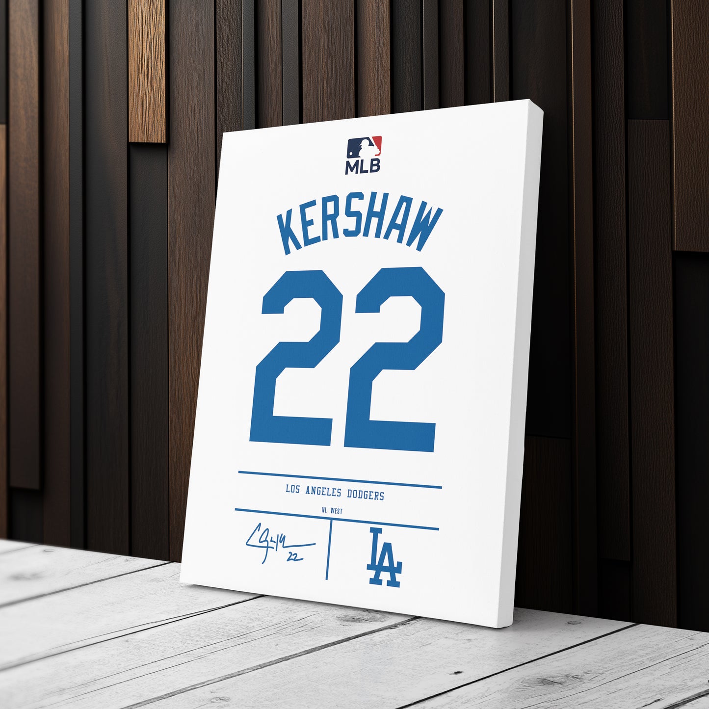 Clayton Kershaw Dodgers Jersey Canvas Print | Wall Art Decor