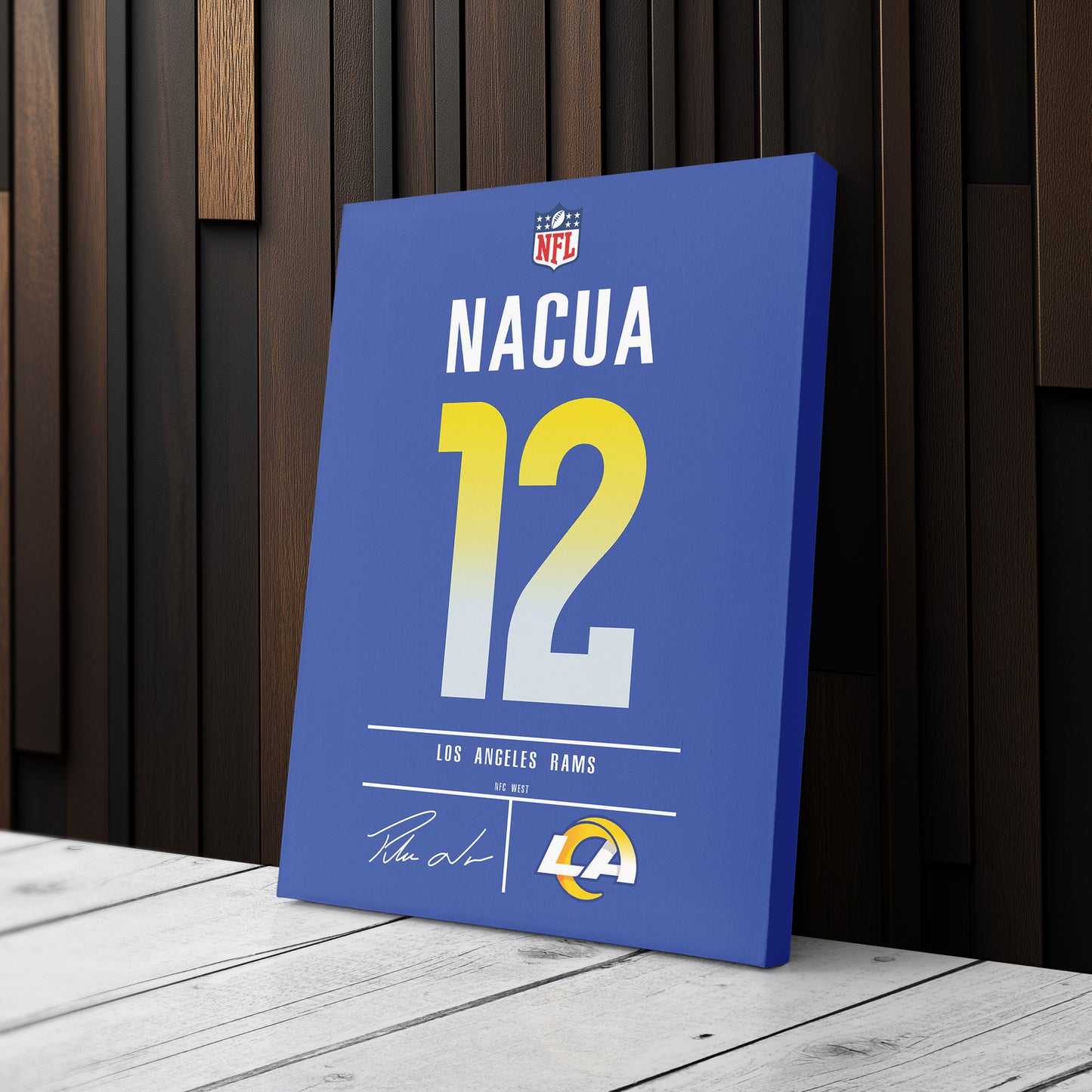 Puka Nacua Los Angeles Rams Jersey Canvas Wall Art
