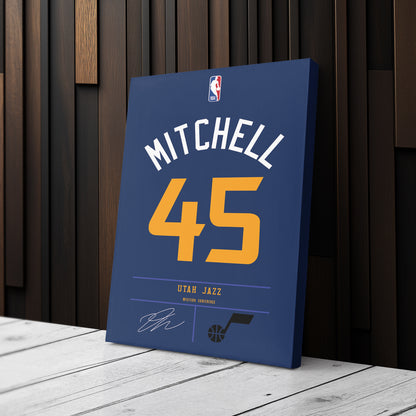 Donovan Mitchell Jazz Jersey Canvas Print | Wall Art Decor