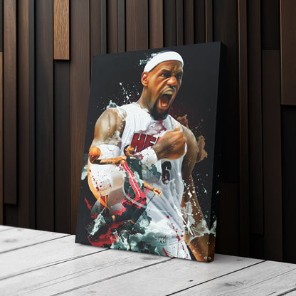 LeBron James Miami Heat Canvas Print | Basketball Wall Art