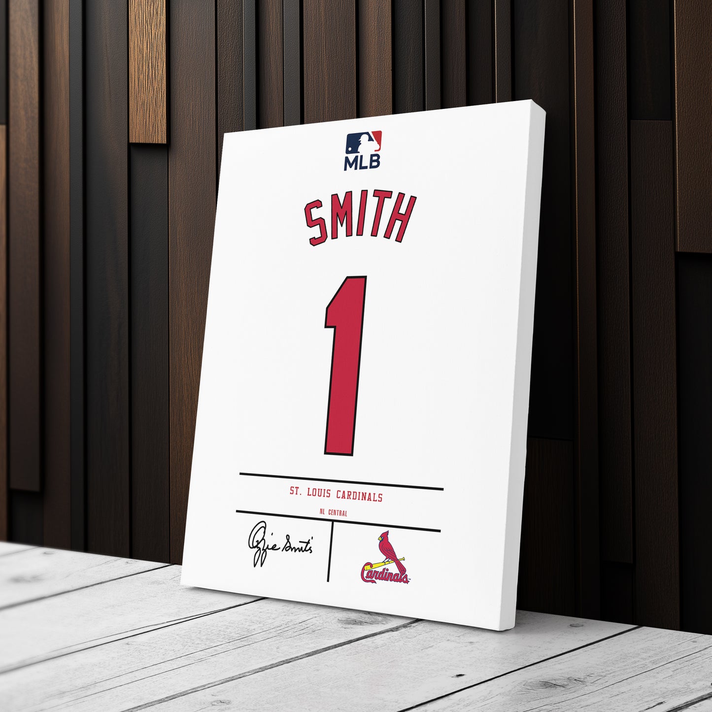 Ozzie Smith St. Louis Cardinals Jersey Canvas Wall Art
