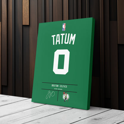 Jayson Tatum Celtics Jersey Canvas Print | Wall Art Decor