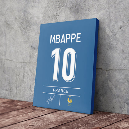 Kylian Mbappé France Jersey Canvas Print | Wall Art Decor