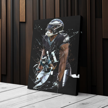 A. J. Brown Eagles Canvas Print | Philadelphia Football Wall Art
