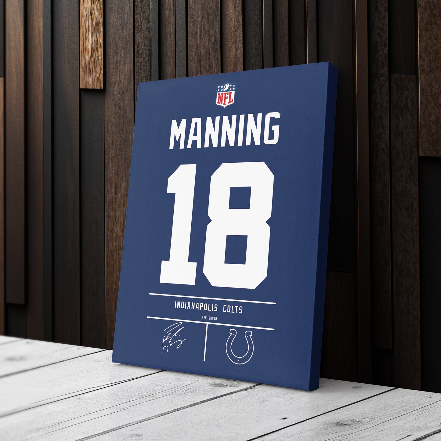 Peyton Manning Colts Jersey Canvas Print | Wall Art Decor