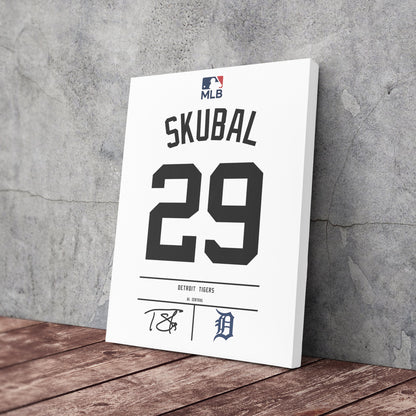 Tarik Skubal Tigers Jersey Canvas Print | Wall Art Decor