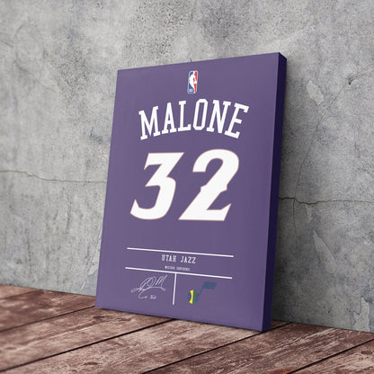 Karl Malone Jazz Jersey Canvas Print | Wall Art Decor