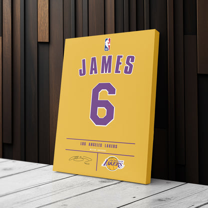 Lebron James Lakers #6 Jersey Canvas Print | Wall Art Decor