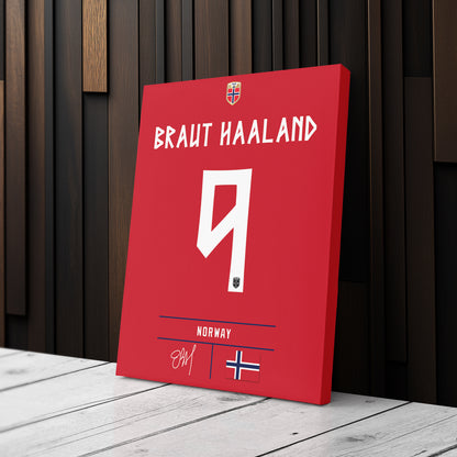 Erling Haaland Norway Jersey Canvas Wall Art